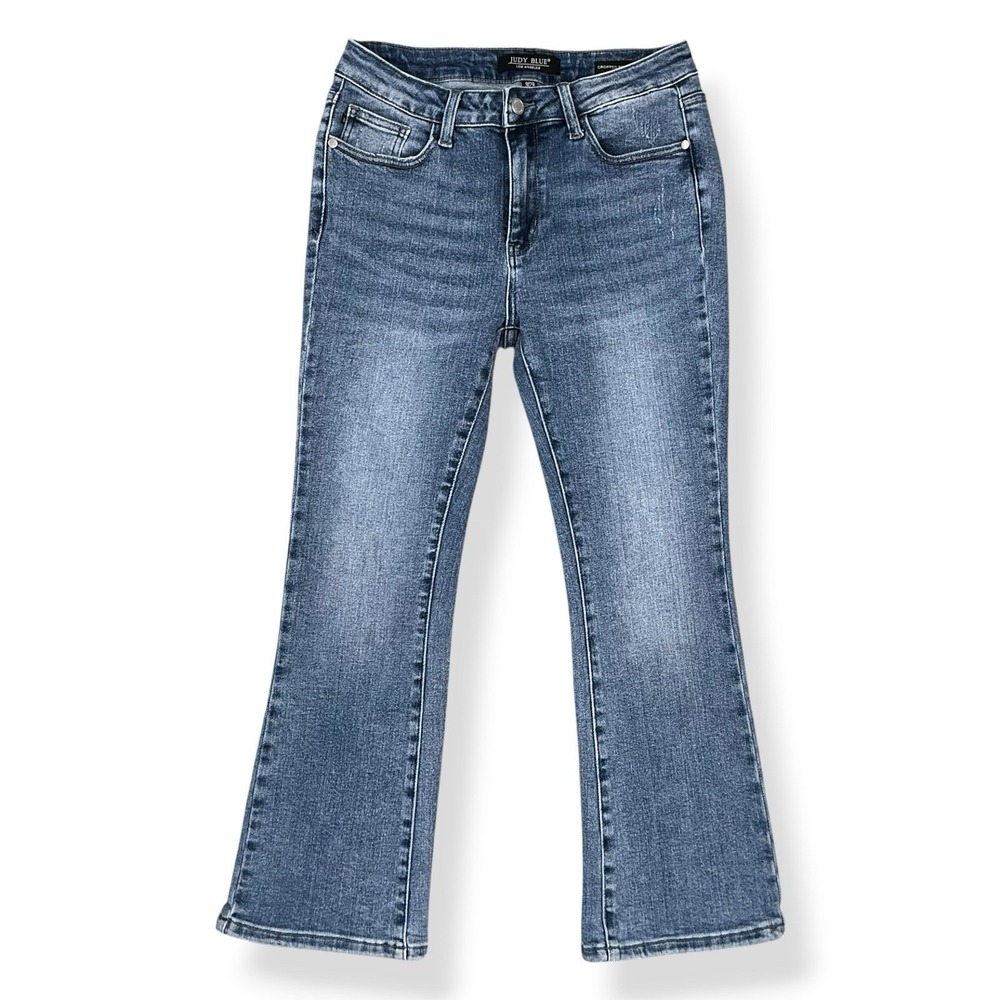 Judy Blue Jeans Women 9/29x25 Blue Cropped Bootcut Stretch Denim JB88249
